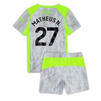 Billige Fotballdrakt Manchester City Matheus Nunes #27 Replika Tredjedraktsett Barn 2025-26 Kortermet (med bukser)